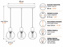 Lampa wisząca 3xE27 JANTAR GOLD