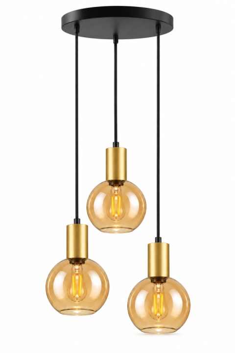 Lampa wisząca 3xE27 JANTAR GOLD