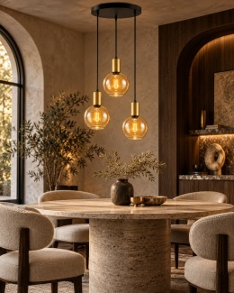 Lampa wisząca 3xE27 JANTAR GOLD