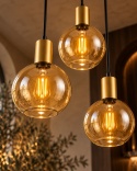 Lampa wisząca 3xE27 JANTAR GOLD