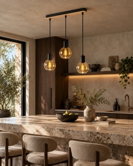 Lampa wisząca 3xE27 JANTAR WOOD