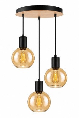 Lampa wisząca 3xE27 JANTAR WOOD