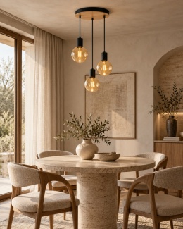 Lampa wisząca 3xE27 JANTAR WOOD