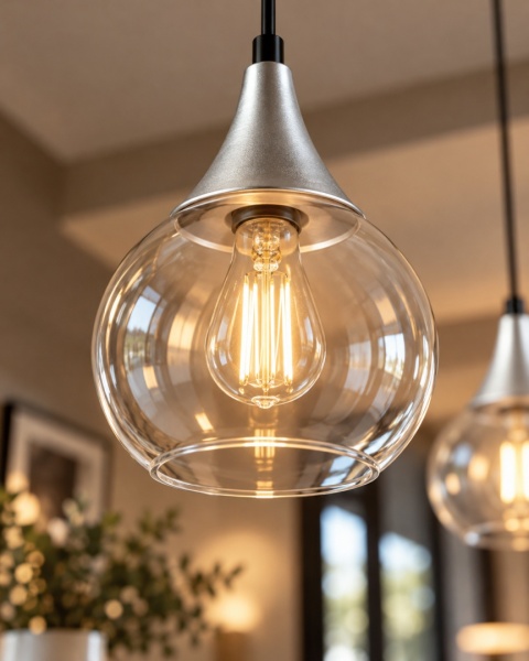 Lampa wisząca 3xE27 LACRIMA CLEAR BLACK/SILVER