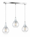 Lampa wisząca 3xE27 LACRIMA CLEAR SILVER