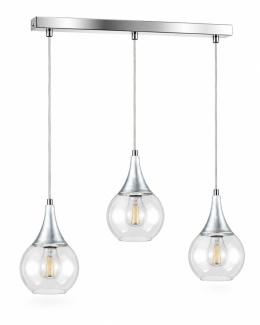 Lampa wisząca 3xE27 LACRIMA CLEAR SILVER