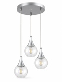 Lampa wisząca 3xE27 LACRIMA CLEAR SILVER