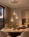Lampa wisząca 3xE27 LACRIMA CLEAR SILVER