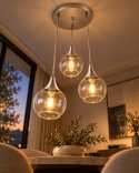 Lampa wisząca 3xE27 LACRIMA CLEAR SILVER
