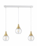 Lampa wisząca 3xE27 LACRIMA CLEAR WHITE/GOLD