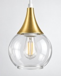 Lampa wisząca 3xE27 LACRIMA CLEAR WHITE/GOLD