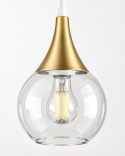 Lampa wisząca 3xE27 LACRIMA CLEAR WHITE/GOLD