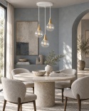 Lampa wisząca 3xE27 LACRIMA CLEAR WHITE/GOLD