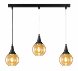 Lampa wisząca 3xE27 LACRIMA HONEY BLACK