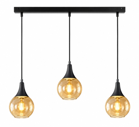 Lampa wisząca 3xE27 LACRIMA HONEY BLACK