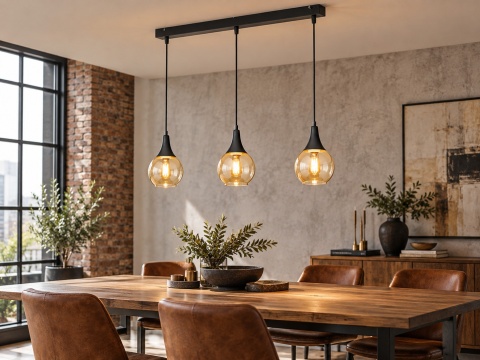 Lampa wisząca 3xE27 LACRIMA HONEY BLACK
