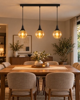 Lampa wisząca 3xE27 LACRIMA HONEY BLACK