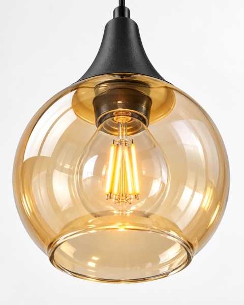 Lampa wisząca 3xE27 LACRIMA HONEY BLACK