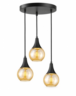 Lampa wisząca 3xE27 LACRIMA HONEY BLACK