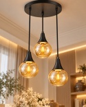 Lampa wisząca 3xE27 LACRIMA HONEY BLACK