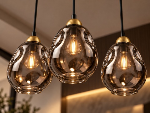 Lampa wisząca 3xE27 LOKI BLACK/GOLD