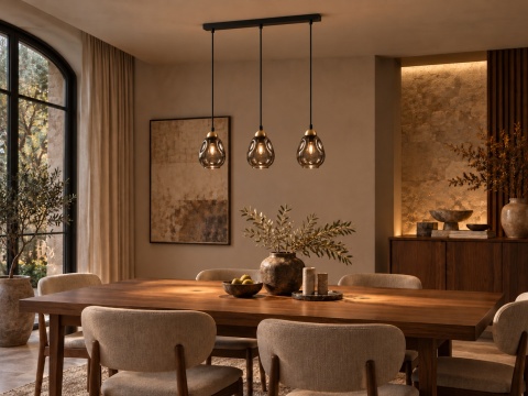 Lampa wisząca 3xE27 LOKI BLACK/GOLD