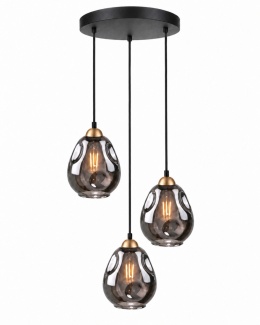 Lampa wisząca 3xE27 LOKI BLACK/GOLD