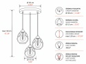 Lampa wisząca 3xE27 LOKI BLACK/GOLD