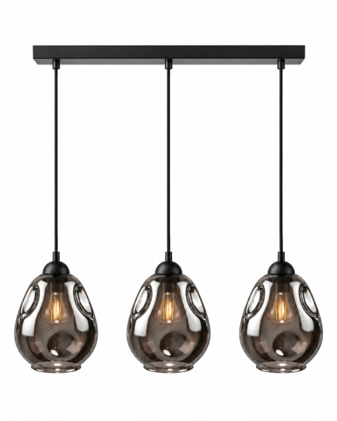 Lampa wisząca 3xE27 LOKI BLACK