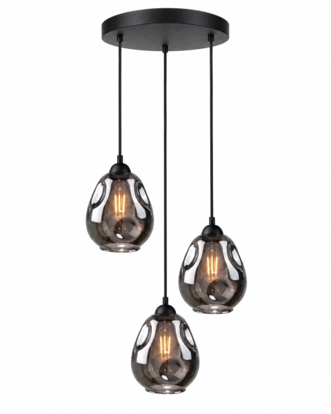 Lampa wisząca 3xE27 LOKI BLACK