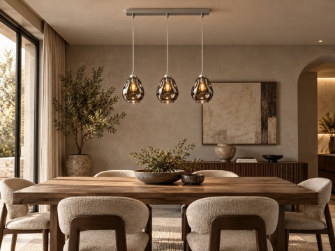 Lampa wisząca 3xE27 LOKI SILVER