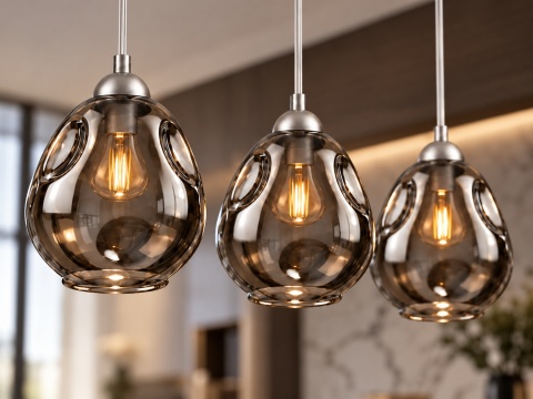 Lampa wisząca 3xE27 LOKI SILVER