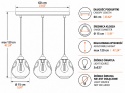 Lampa wisząca 3xE27 LOKI SILVER