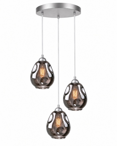 Lampa wisząca 3xE27 LOKI SILVER