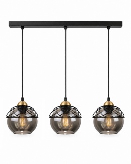 Lampa wisząca 3xE27 MERA BLACK/GOLD