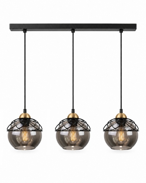 Lampa wisząca 3xE27 MERA BLACK/GOLD