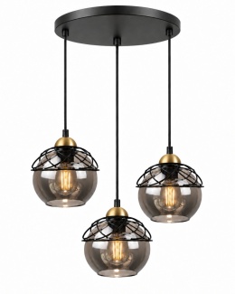 Lampa wisząca 3xE27 MERA BLACK/GOLD
