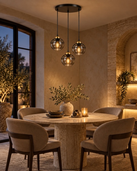 Lampa wisząca 3xE27 MERA BLACK/GOLD