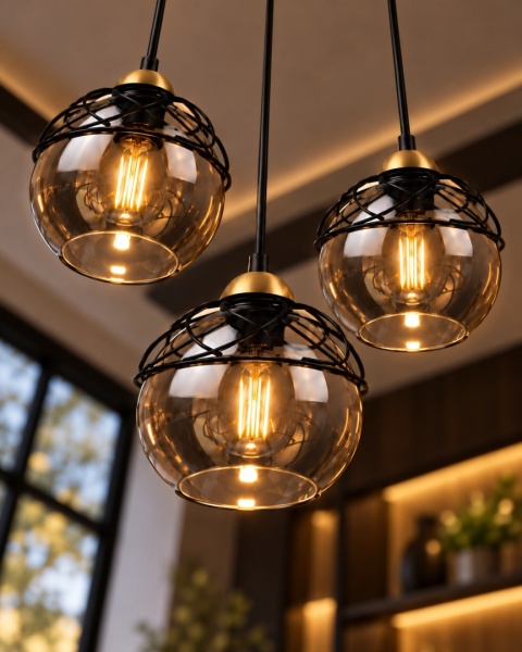 Lampa wisząca 3xE27 MERA BLACK/GOLD