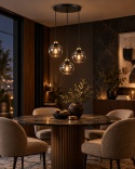 Lampa wisząca 3xE27 MERA BLACK/GOLD
