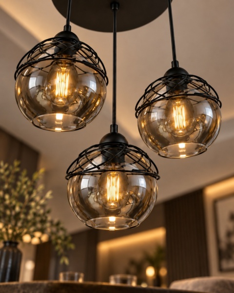 Lampa wisząca 3xE27 MERA BLACK