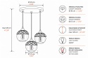 Lampa wisząca 3xE27 MERA BLACK