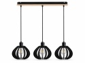 Lampa wisząca 3xE27 NICOLETA BLACK AND NATURAL 815