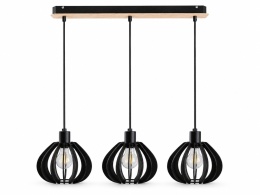 Lampa wisząca 3xE27 NICOLETA BLACK AND NATURAL 815