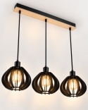 Lampa wisząca 3xE27 NICOLETA BLACK AND NATURAL 815