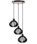 Lampa wisząca 3xE27 NICOLETA BLACK AND NATURAL 816
