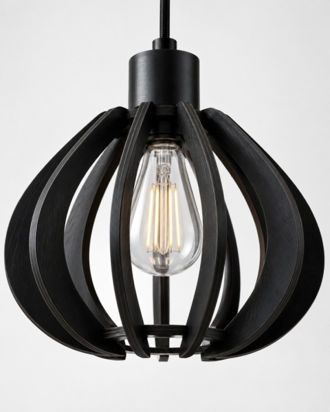 Lampa wisząca 3xE27 NICOLETA BLACK AND NATURAL 816