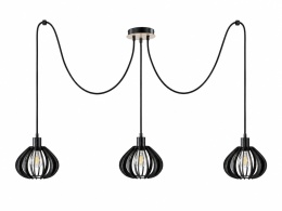 Lampa wisząca 3xE27 NICOLETA BLACK AND NATURAL 818