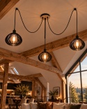 Lampa wisząca 3xE27 NICOLETA BLACK AND NATURAL 818