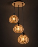 Lampa wisząca 3xE27 NICOLETA NATURAL AND BLACK 826